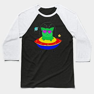 Alien Space Cat Baseball T-Shirt